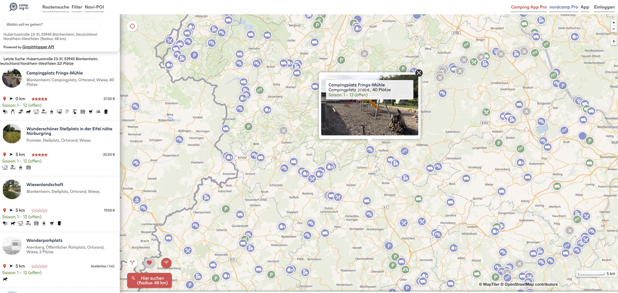 Camping-app.eu Campingplatzsuche