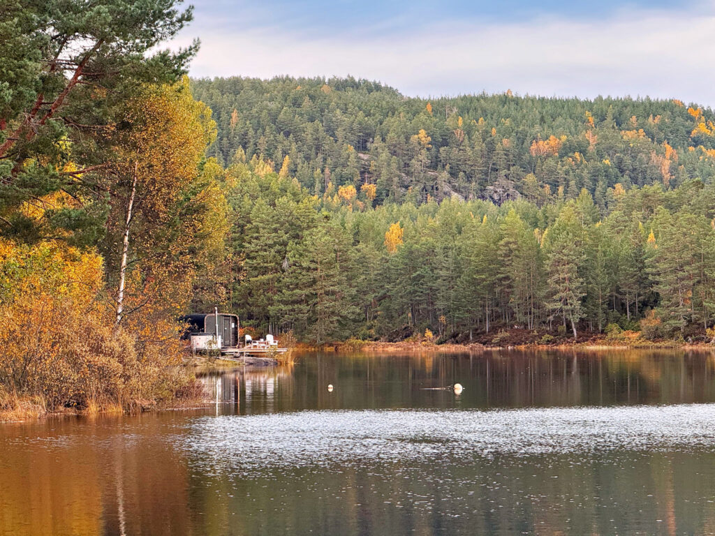 Kilefjorden Camping, Sauna direkt am Otra